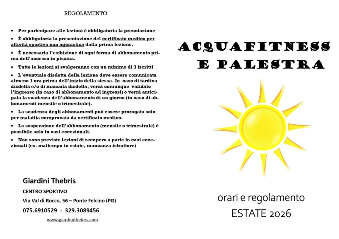 Acquafitness Orari Prezzi e regolamento - Scarica la brochure completa 