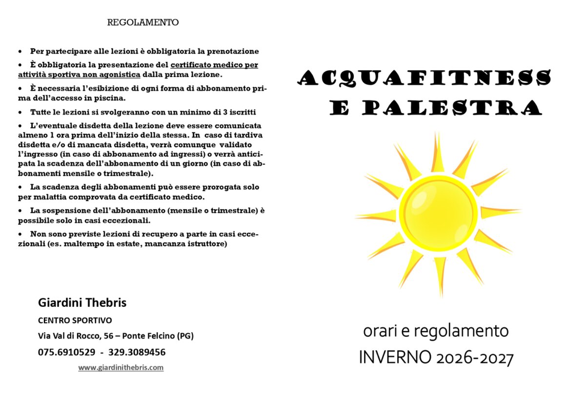 Aquafitness Thebris - tutti i corsi - Scarica la brochure completa 