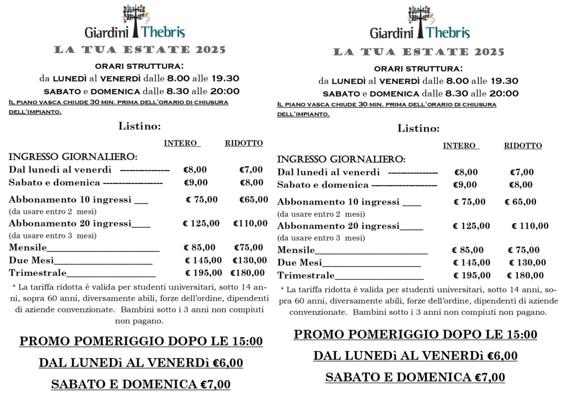 Nuoto Master  Orari  Prezzi e regolamento