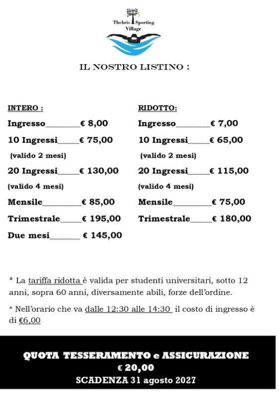 Piscina Thebris Regolamento - Scarica la brochure completa 