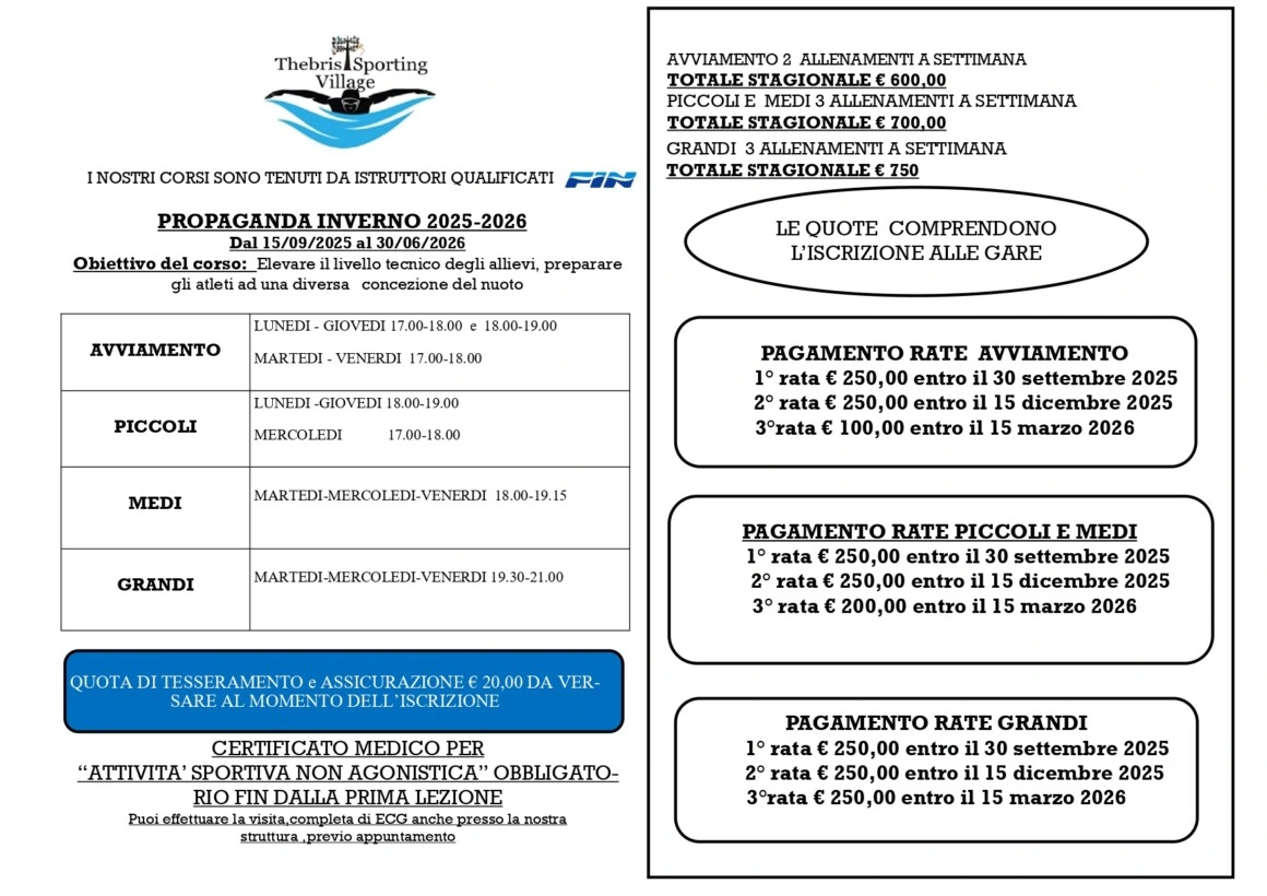 Scarica brochure completa del Nuoto preagonistico - Propaganda