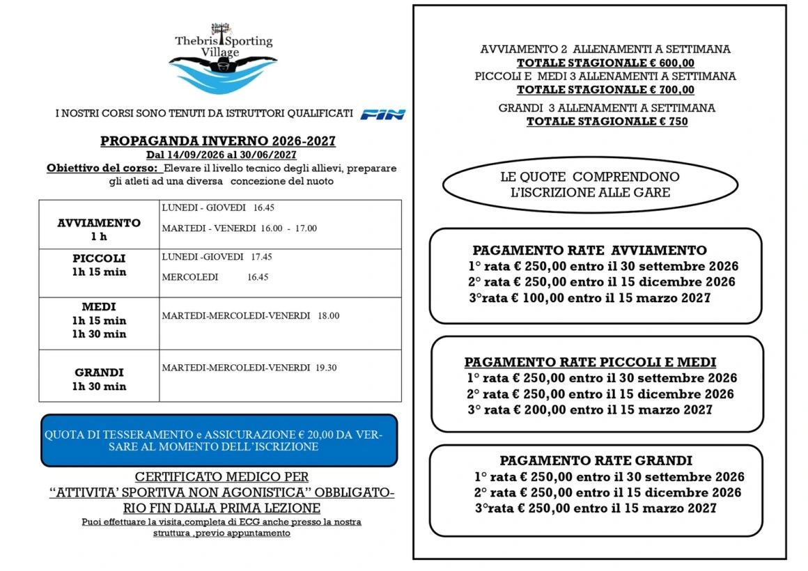 Scarica brochure completa del Nuoto preagonistico - Propaganda