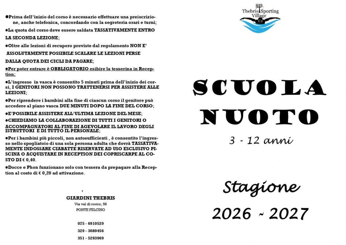 Nuoto per bambini e ragazzi dai 3 ai 14 anni - Scarica la brochure completa 