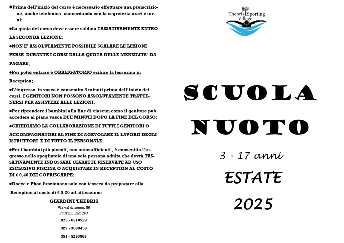 Nuoto per bambini dai 3 ai 14 anni - Scarica la brochure completa 